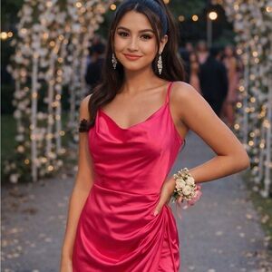 Beautiful pink silk dress